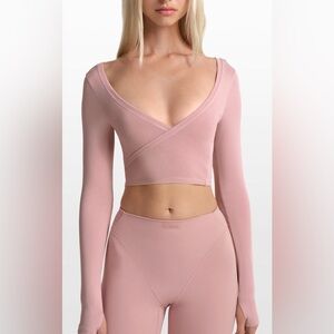 Nikeskims Wrap Crop Top - Himalayan pink